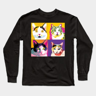 Japanese Bobtail Pop Art - Cat Lover Gift Long Sleeve T-Shirt